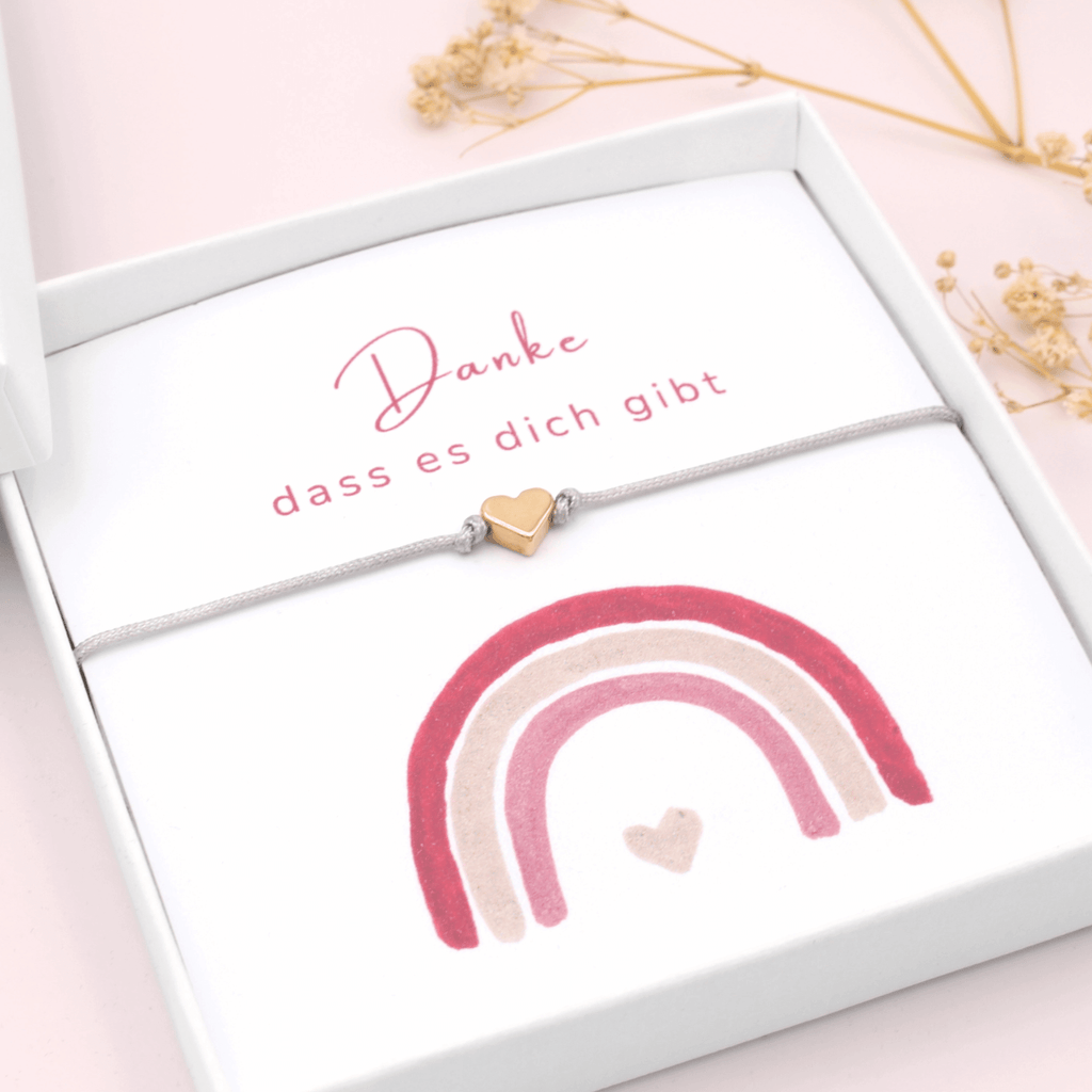 Armband mit Karte als kleines Geschenk für Danke zu sagen