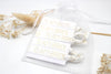 Verpackung von elastischen Armbändern im 5er Set auf einer Karte in einem hübschen Organzabeutel