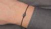 Armband schwarz Totenkopf Hämatite Naturstein Perle grau matt, Makramee Armband Farbwahl, unisex