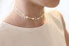 Halskette ivory creme 5 Perlen 6mm, Kommunion Geschenk Mädchen