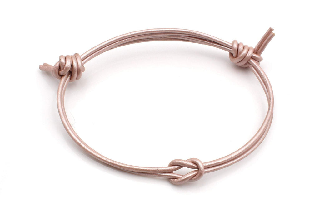 Leder Armband Knoten für Damen und Schiebeschließe in rose