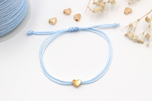 blaues Armband Hochzeit, Braut Accessorie, Makrameearmband mit Herz