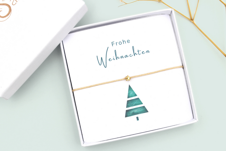 Armband mit Karte zu Weihnachten als Weihnachtsgeschenk und Idee für Familie & Freunde