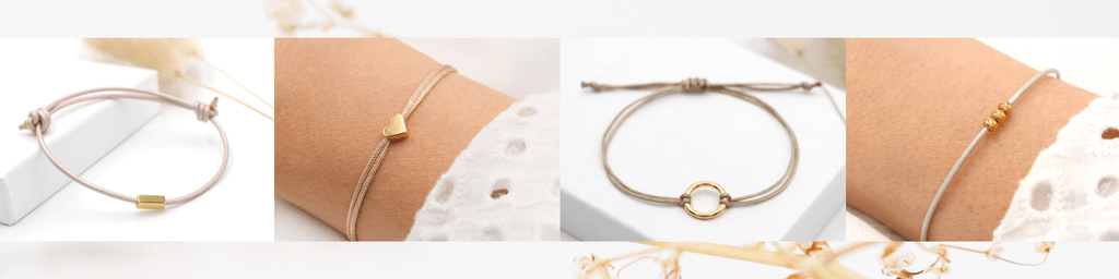 Leder Armbänder, Makramee Armbänder Damen, Freundschaftsarmband mit Perlen in silber gold oder rosegold