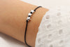 Makramee Armband Schiebeknoten in schwarz mit 3 Sternen silber