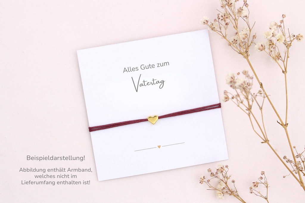 Beispieldarstellung der Vatertags Karte mit einem Armband für deinen Papa