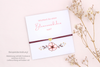 Beispieldarstellung der Blumenmädchen Karte mit einem Herz Armband für dem Mädchen Danke zu sagen als kleine Geschenkidee
