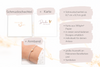Übersicht über die Größe der Schmuckschachtel und Karte für dein Armband