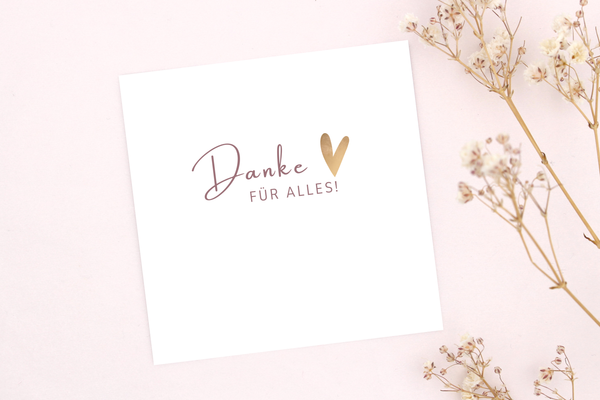 Dankeschön Karte für ein Armband oder Schmuckstück für der Freundin einfach mal Danke für Alles zu sagen