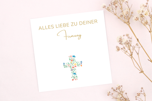Glückwunsch Karte zur Firmung, passen für unsere Makramee Armbänder von Beautysart Design