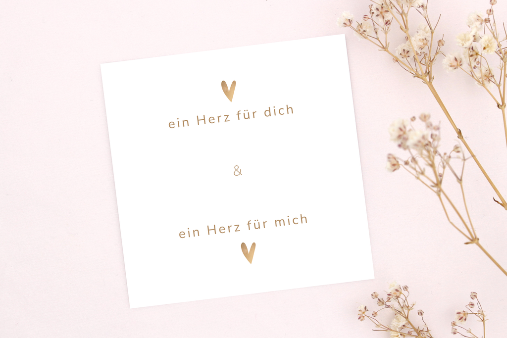 Karte als Ergänzung zu zwei Makramee Armbändern von Beautysart Design als Freundschafts Set im 2er Pack: Ein Herz für dich & ein Herz für mich