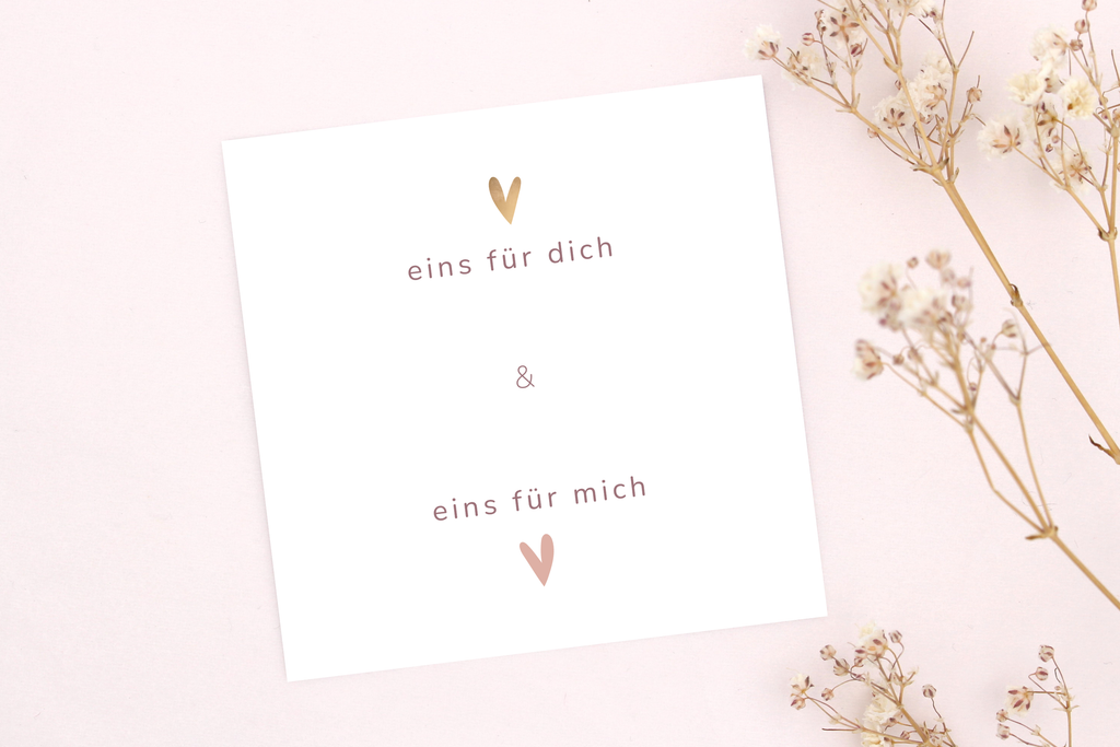eine kleine Karte für zwei Freundschaftsarmbänder von Beautysart Design: Eins für dich und eins für mich