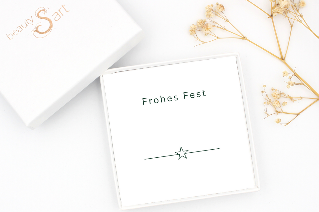 Schmuckbox mit Karte Frohes Fest für Armband an Weihnachten zu verschenken