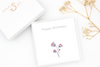 Happy Birthday Karte mit hübschen Blumenmotiv als Geschenkverpackung für unsere Armbänder