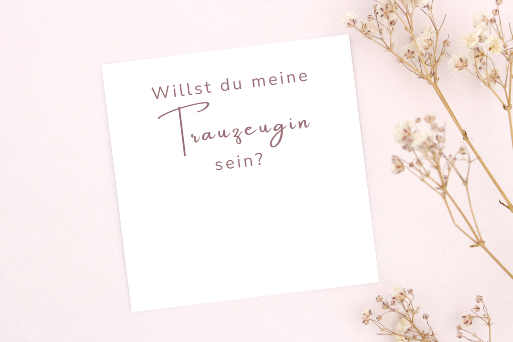 Rosa Karte, Willst du meine Trauzeugin sein, passend zu einem Armband von Beautysart Design