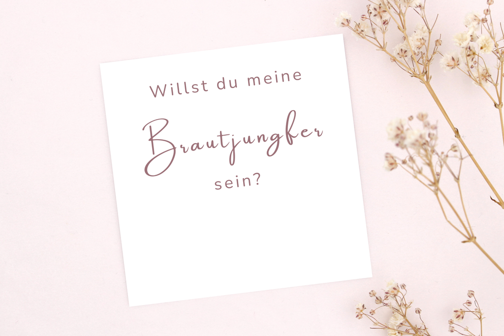 Ros Karte, willst du meine Brautjungfer sein, passend zu einem Armband von Beautysart Design