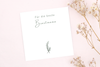 Karte mit grünem Zweig für die Brautmama zur Hochzeit als kleine Geschenkidee, passend zu einem Armband von Beautysart Design