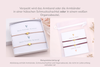 Beispieldarstellung der Verpackung für das Freundschafts Set mit 2 Makramee Armbändern, in einer Schmuckschachtel oder Organzabeutel