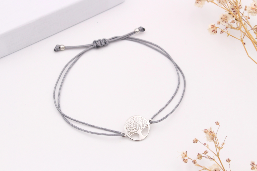 Familienkette als Lebensbaum Armband aus 925 Silber