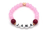 Armband mit Namen und herz rosegold aus rosa Perlen