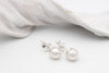 weiße Perlen Ohrringe 925 Silber für Kommunion Mädchen