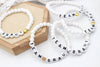 5 Braut und Team Braut Armbänder als Set aus weißen Perlen