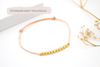 pfirisch farbenes Makramee Armband mit Schiebeknoten Verschluss und 10 Perlen 925 Silber gold