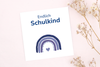 Endlich Schulkind Karte in Blau passend für ein Armband für Jungs