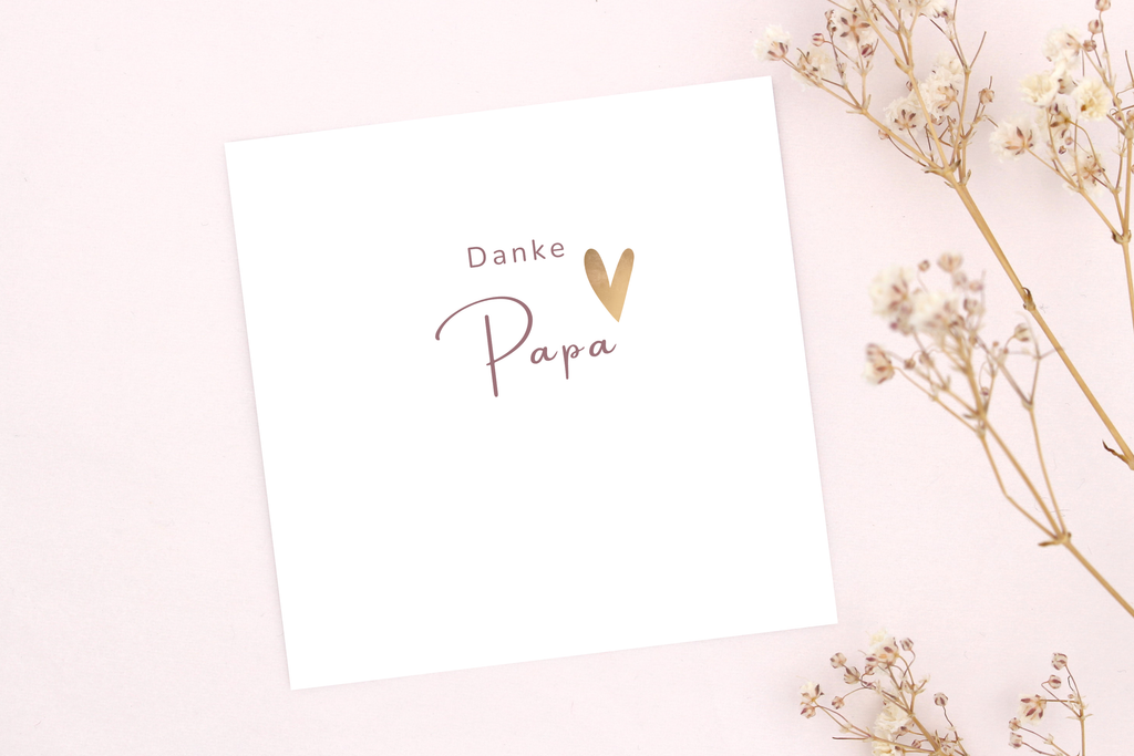 Vatertags Karte mit Text: "Danke Papa", als kleine individuelle Geschenkverpackung für dein Armband 