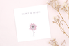 Vatertags Karte mit Text: "Make a Wish", als kleine individuelle Geschenkverpackung für dein Armband 
