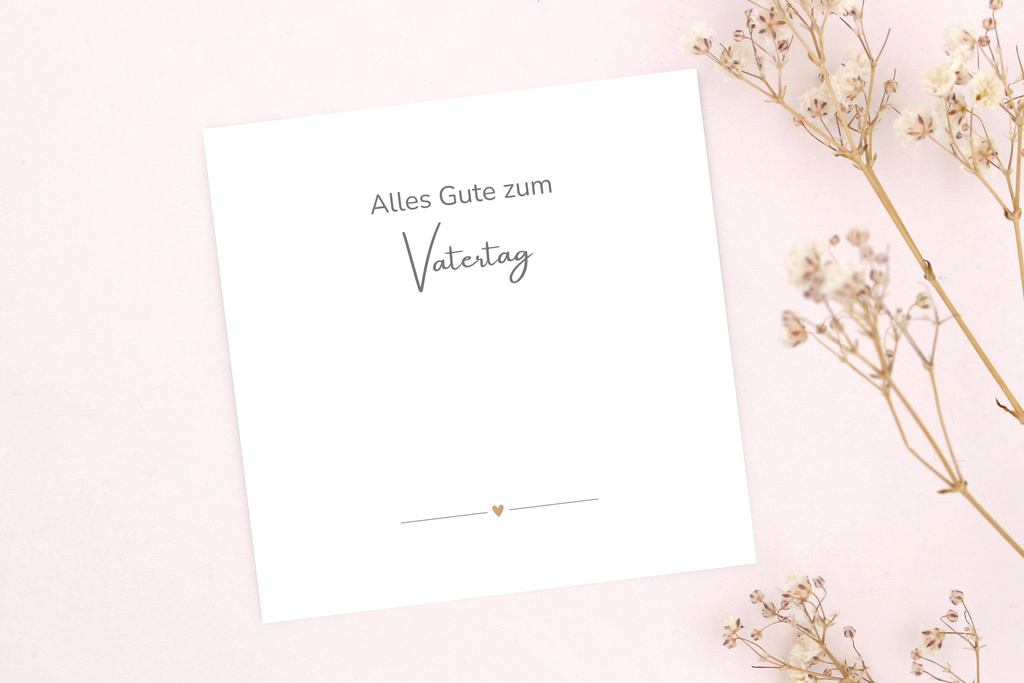Vatertagskarte mit Text: "Alles Gute zum Vatertag", als kleine individuelle Geschenkverpackung für dein Armband 