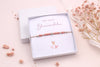 Blumenmädchen Armband mit Karte und Schmuckschachtel als kleibes Geschenk zur Hochzeit