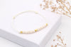 Makramee Armband Braut in gold creme als perfekter Brautschmuck für die Hochzeit mit Schiebeknoten Verschluss