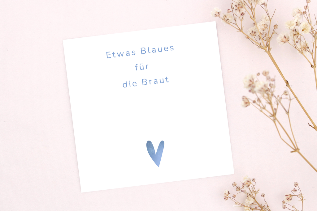 Blaue Herz Karte für ein blaues Braut Armband zur Hochzeit
