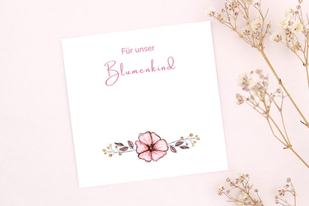 Für unser Blumenkind Karte als Ergänzung zu unseren Armbänder