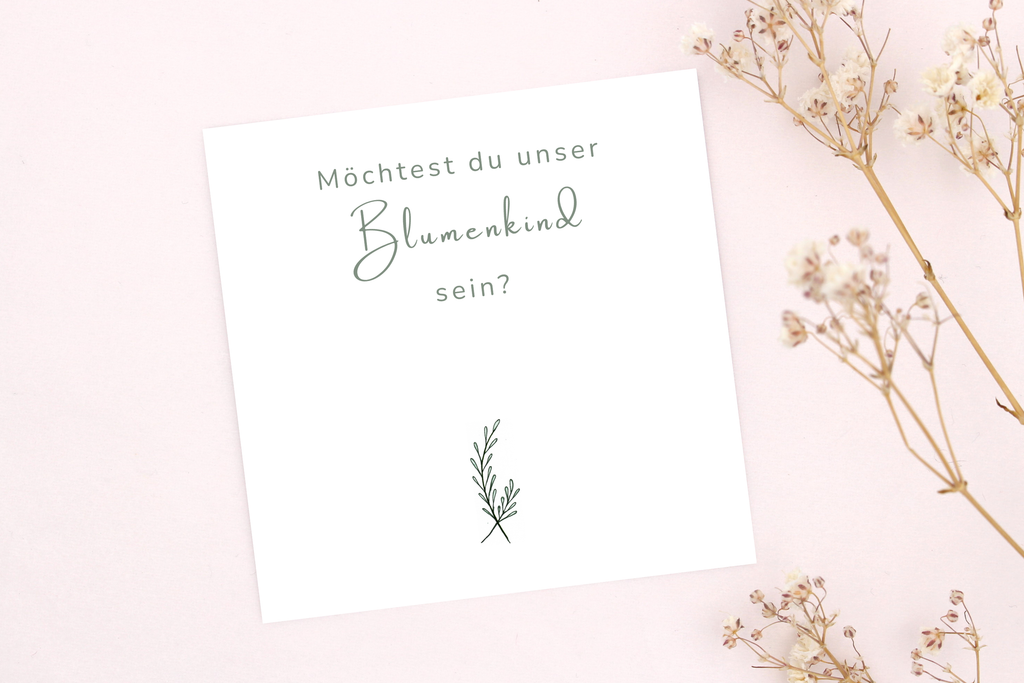 Möchtest du unser Blumenkind sein, Karte als Ergänzung zu einem ARmband von Beautysart Design
