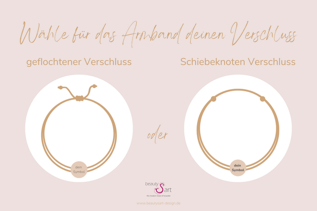 Grafik zur Auswahl von Schiebeknoten oder geflochtener Verschluss