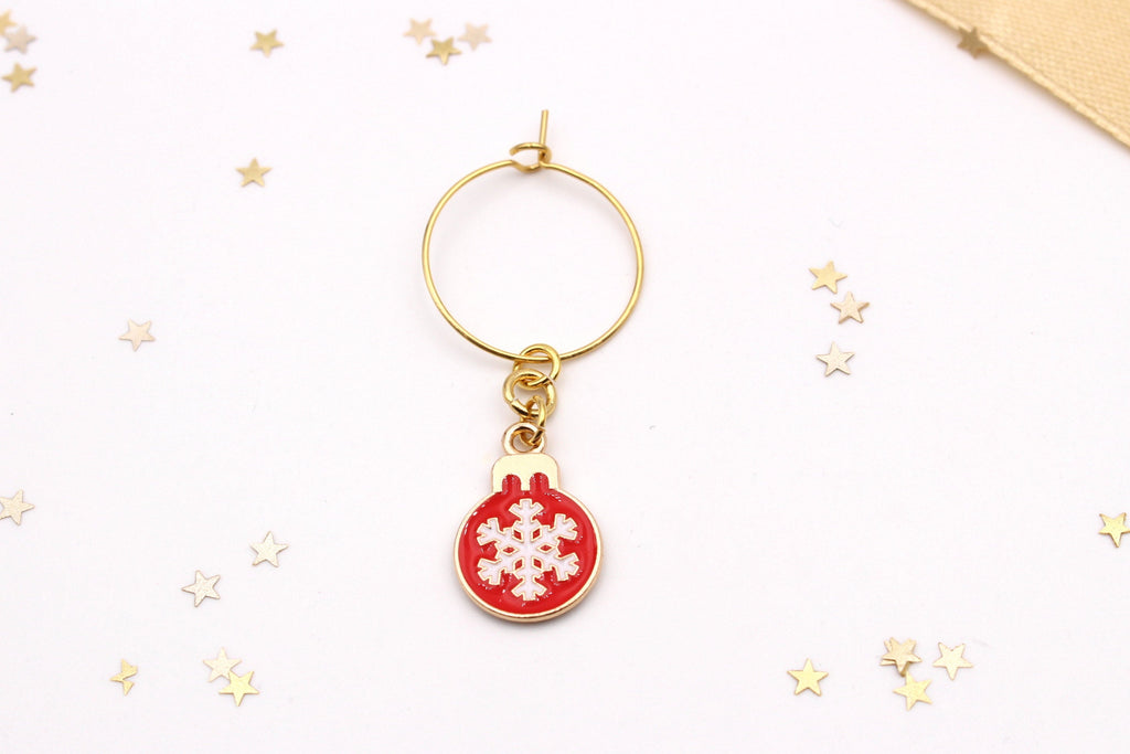 Glasmarkierer Weihnachten mit Weihnachtskugel als Symbol