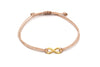 Makramee Armband in Rosenholz mit Infinityknoten in goldfarben