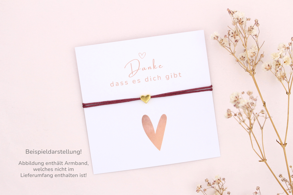 Karte mit Armband Herz als Beispieldarstellung der Verpackung