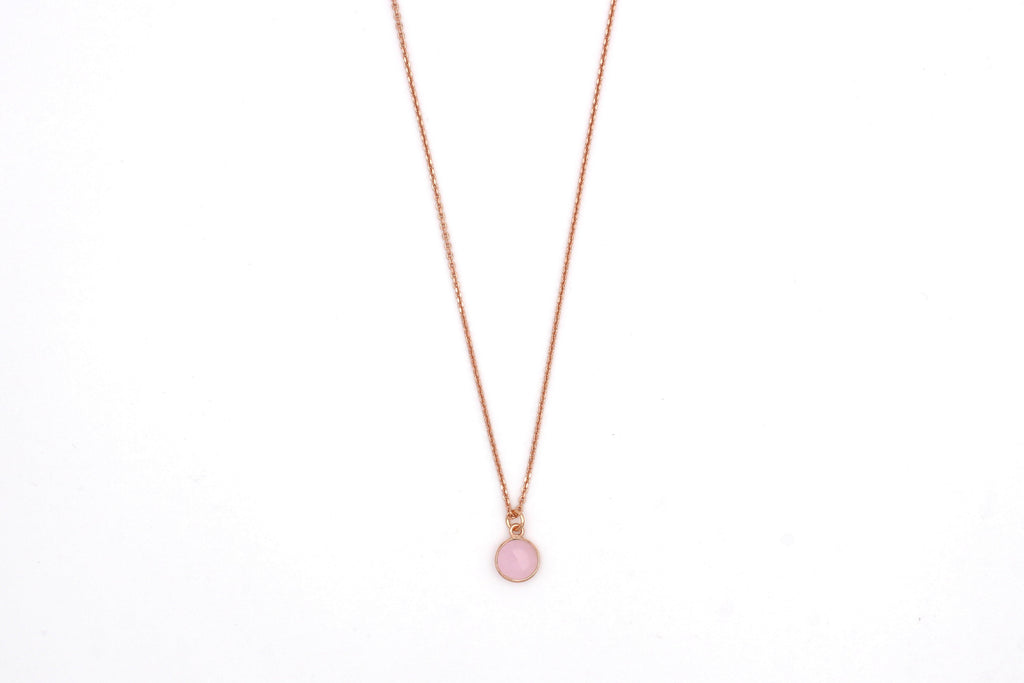 Halskette mit Rosenquarz Anhänger