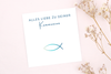 Ichthys Fisch Karte in blau, passend zu Armbändern von Beautysart