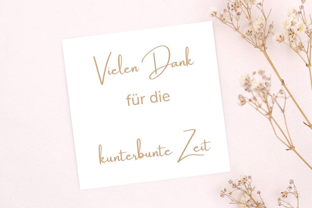Vielen DAnk für die kunterbunte Zeit Karte, passend zu einem Armband