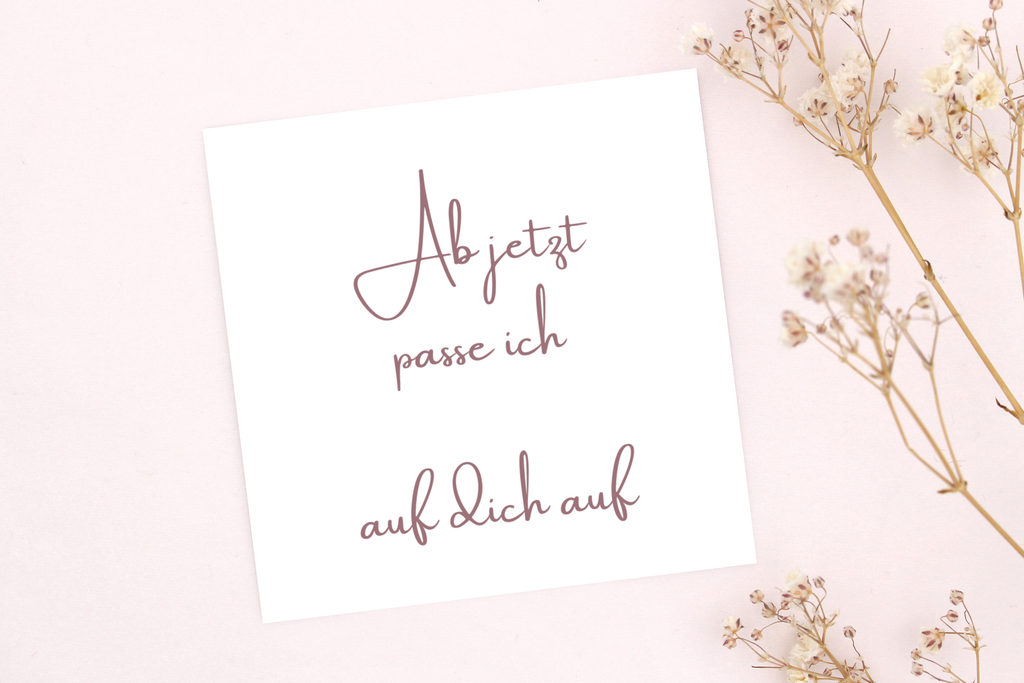 Ab jetzt passe ich auf dich auf...Karte für dein Armband als kleines Dankeschön für das Kita Personal