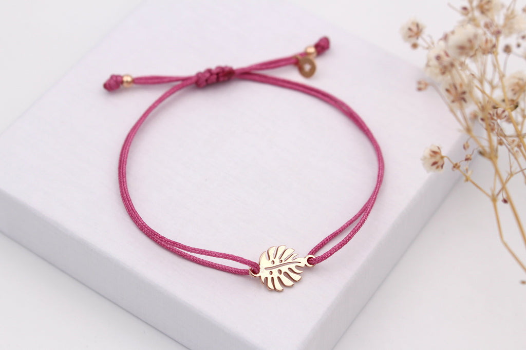 Monastera Armband Makramee aus 925 Silber