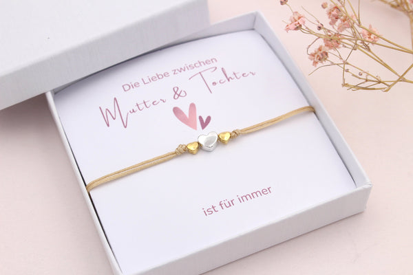 Mutter Töchter Armband mit Karte und Text, die Liebe zwischen Mutter & Tochter ist für immer