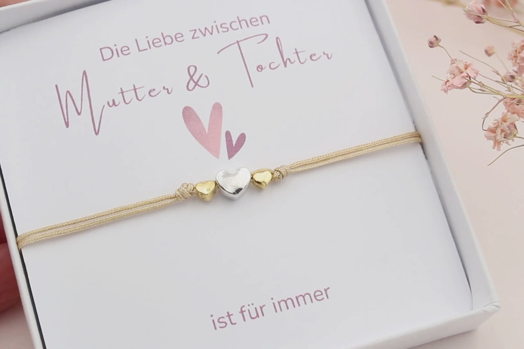 Mutter Töchter Armband mit Karte und Text, die Liebe zwischen Mutter & Tochter ist für immer