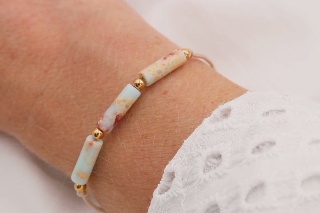 Video Makramee Armband Tube Türkis