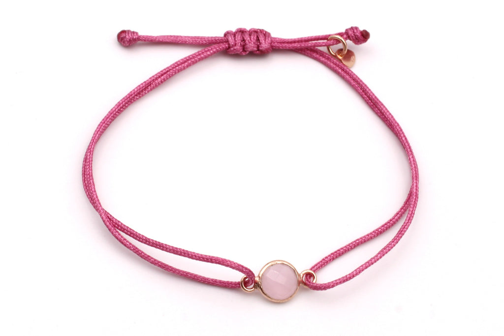Makramee Armband mi Rosenquarz für Damen als Geschenkidee
