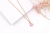 Zarte Rosenquarz Kette aus 925 Silber Rosé vergoldet mit rundem Rosenquarz Anhänger